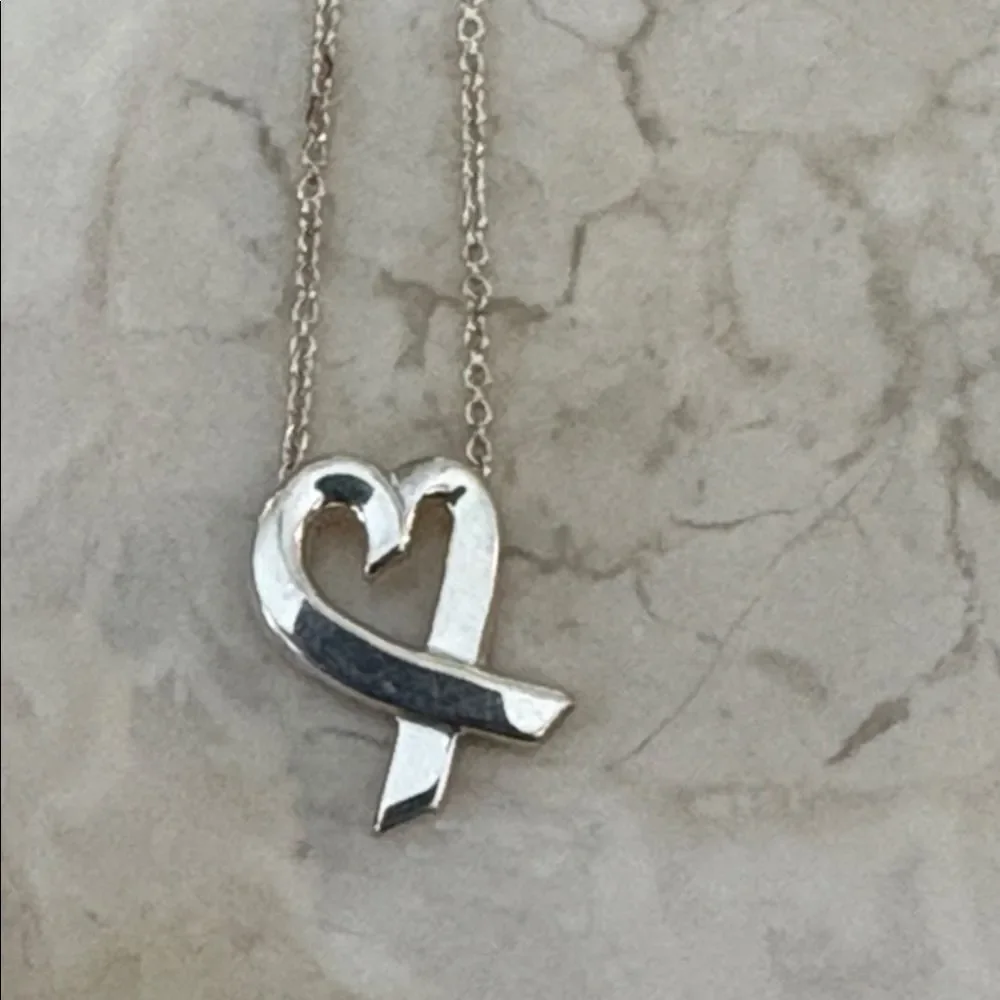 Tiffany & Co. Paloma Picasso Loving Heart Necklace Sterling Silver - Picture 3 of 6